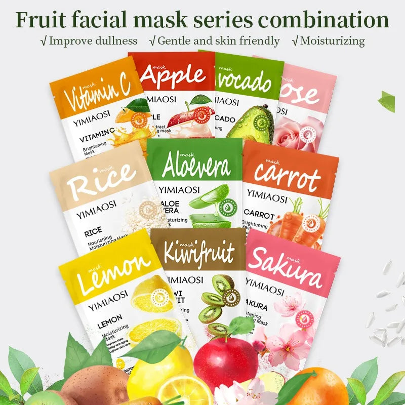 Maske mit Fruchtgeschmack, feuchtigkeitsspendendes und nährendes Hautpflegeprotein, das den Teint sanft aufhellt, Maske auf Pflanzenbasis