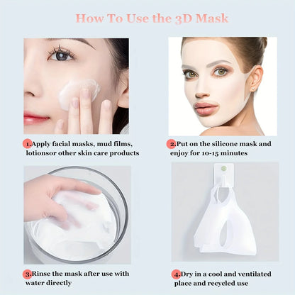 1pcs Silikon Gesichtsmaske feuchtigkeitsspendende Maske Abdeckung Anti-Verdunstung Beauty Facial Tool wiederverwendbare Maske Fixierung Abdeckung